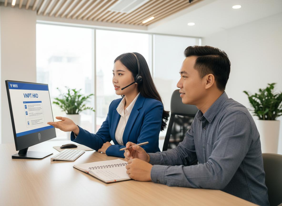 Tổng đài hộ trợ phần mềm kế toán bán hàng VNPT HKD cho hộ kinh doanh tại Hà Nội